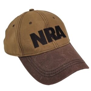 NRA Hat Brown Embroidered EST 1871 Adjustable Strap Baseball Outdoor Cap 2A OSFA